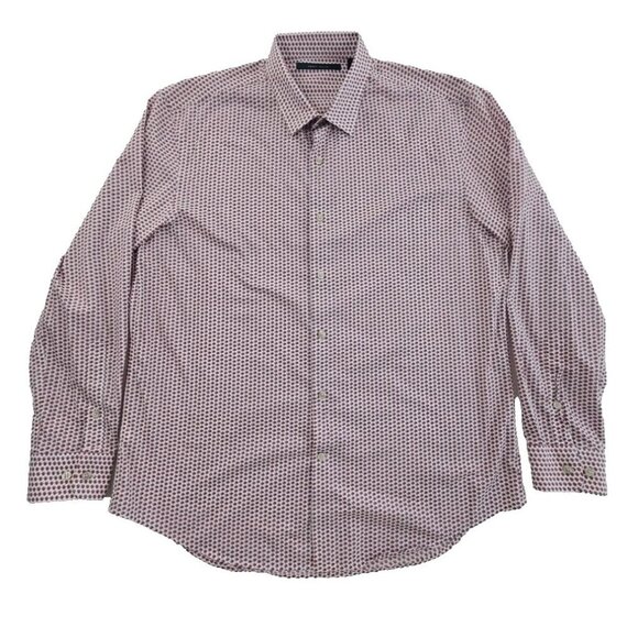 Perry Ellis Cube Shirt Men's XL Red Blue Long Sleeve Button Down EUC Geometric - Picture 1 of 15